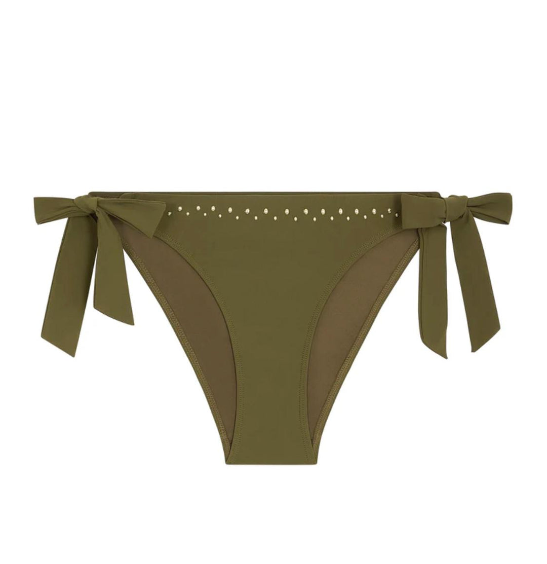 Aubade Summer Stars Mini-Coeur Swim Brief 6P20 in Khaki-Swimwear-Aubade Paris-Khaki-Medium-Anna Bella Fine Lingerie, Reveal Your Most Gorgeous Self!