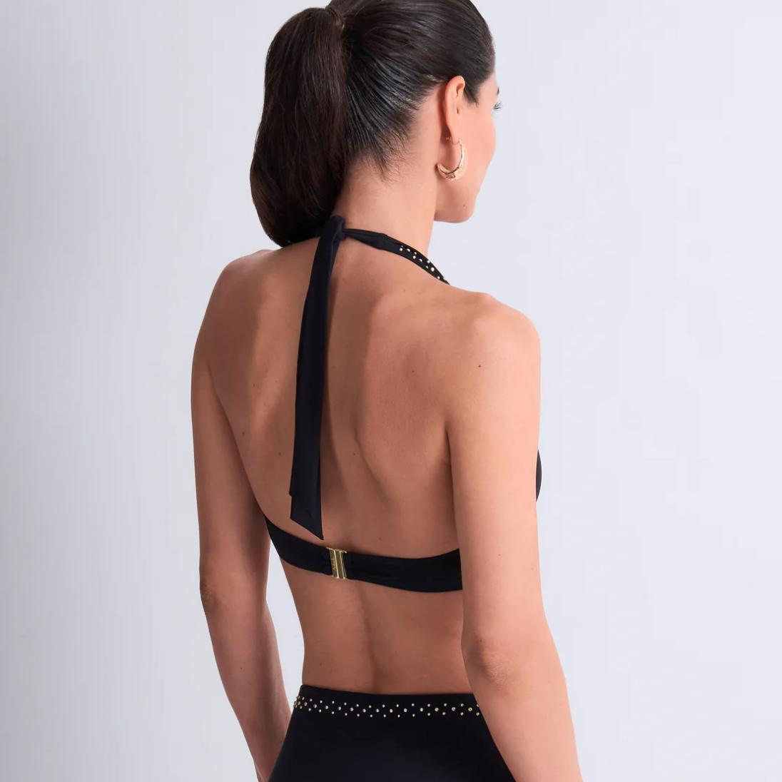 Aubade Summer Stars Single Wired Triangle Swim Bra 6PM12 in Black-Anna Bella Fine Lingerie-Black-32-E