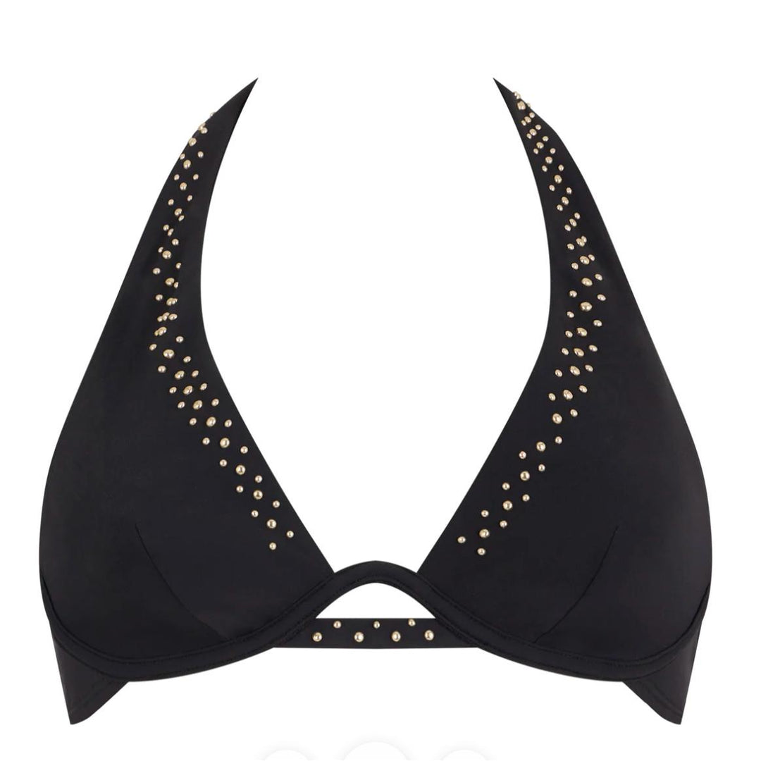 Aubade Summer Stars Single Wired Triangle Swim Bra 6PM12 in Black-Swimwear-Aubade Paris-Black-32-E-Anna Bella Fine Lingerie, Reveal Your Most Gorgeous Self!