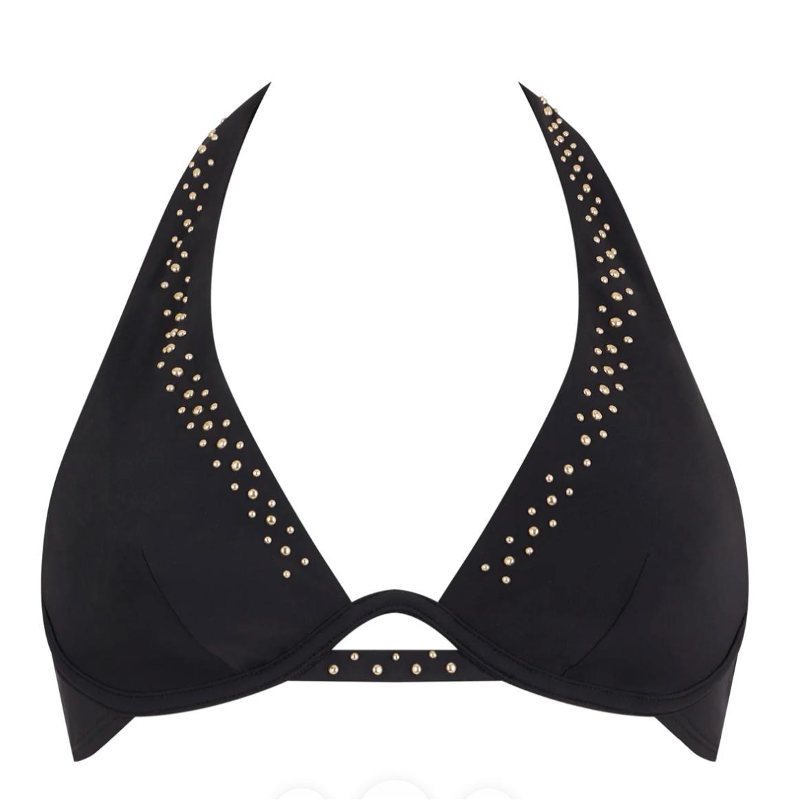 Aubade Summer Stars Single Wired Triangle Swim Bra 6PM12 in Black-Anna Bella Fine Lingerie-Black-32-E