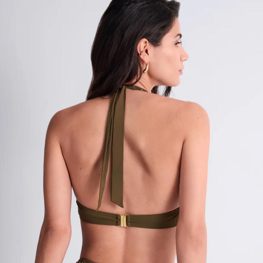 Aubade Summer Stars Single Wired Triangle Swim Bra 6PM12 in Khaki-Swimwear-Aubade Paris-Khaki-34-D-Anna Bella Fine Lingerie, Reveal Your Most Gorgeous Self!