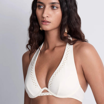 Aubade Summer Stars Single Wired Triangle Swim Bra 6PM12 in Sea Pearl-Swimwear-Aubade Paris-Sea Pearl-32-C-Anna Bella Fine Lingerie, Reveal Your Most Gorgeous Self!