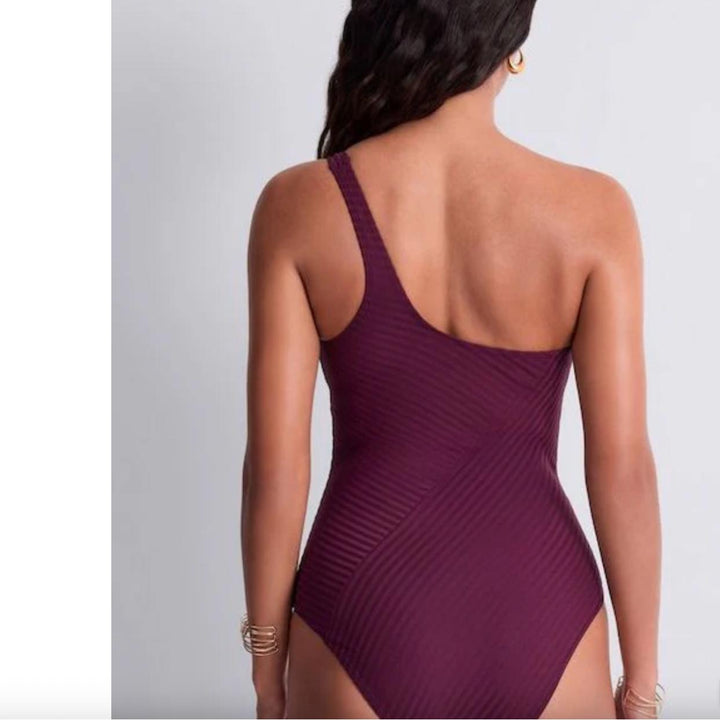 Aubade Sun Pop Asymmetrical One Piece Swimsuit 6R67-A in Acai-Swimwear-Aubade Paris-Acai-Medium-Anna Bella Fine Lingerie, Reveal Your Most Gorgeous Self!