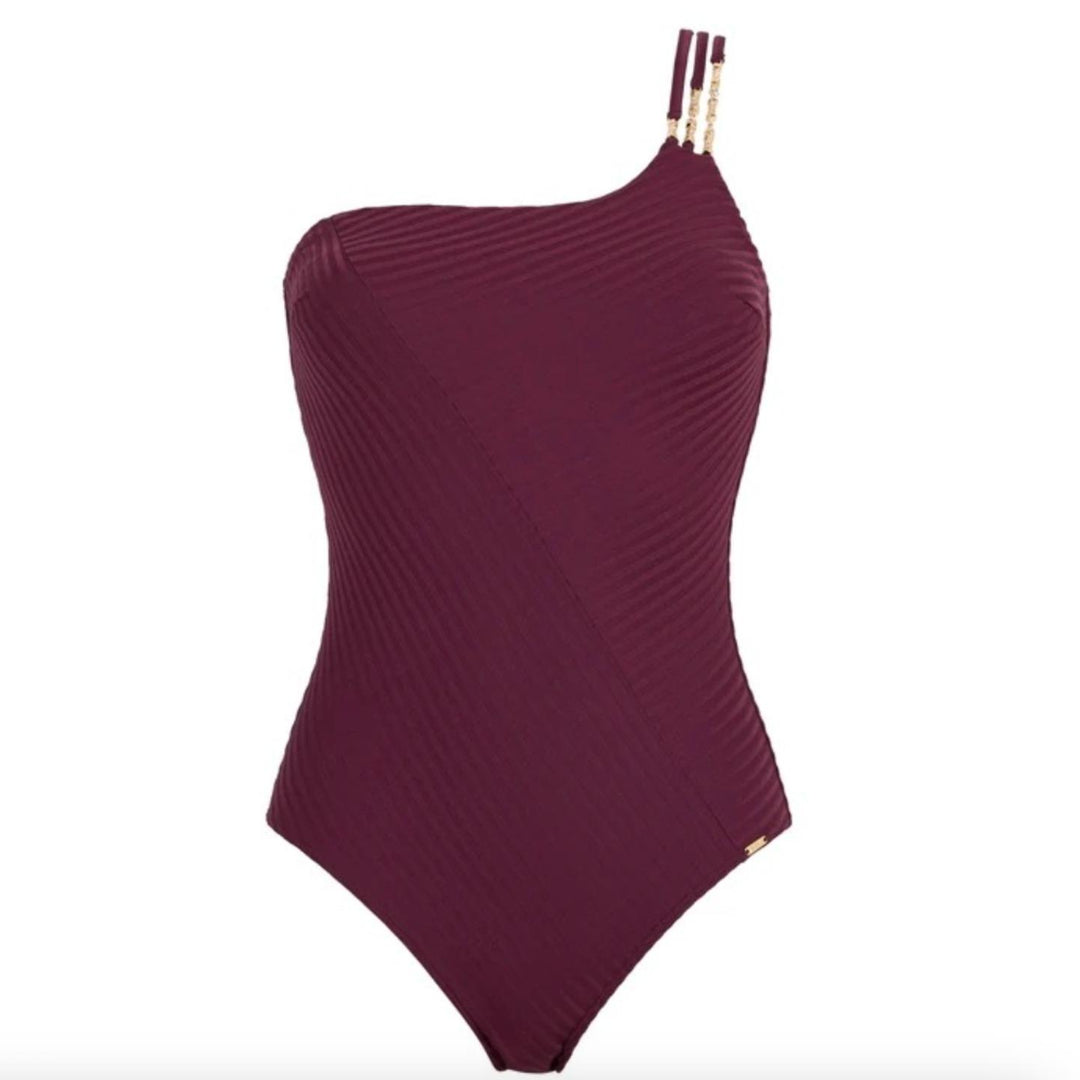 Aubade Sun Pop Asymmetrical One Piece Swimsuit 6R67-A in Acai-Swimwear-Aubade Paris-Acai-Medium-Anna Bella Fine Lingerie, Reveal Your Most Gorgeous Self!