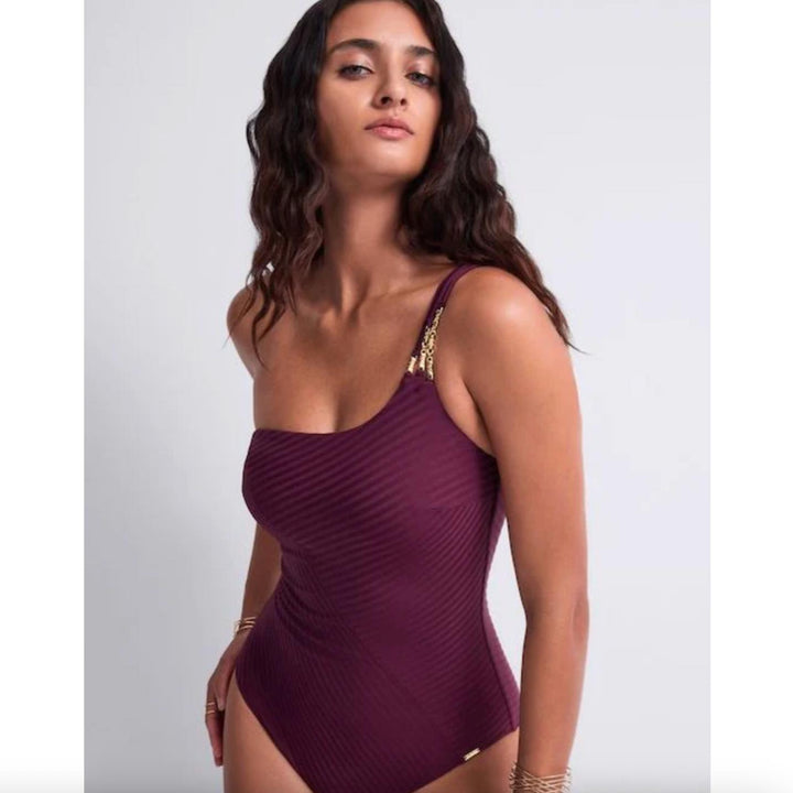 Aubade Sun Pop Asymmetrical One Piece Swimsuit 6R67-A in Acai-Swimwear-Aubade Paris-Acai-Medium-Anna Bella Fine Lingerie, Reveal Your Most Gorgeous Self!