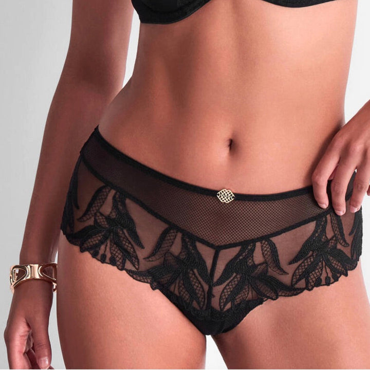 Aubade Sweet Euphoria Cheeky Brief in Black 6B70-Panties-Aubade Paris-Black-XSmall-Anna Bella Fine Lingerie, Reveal Your Most Gorgeous Self!
