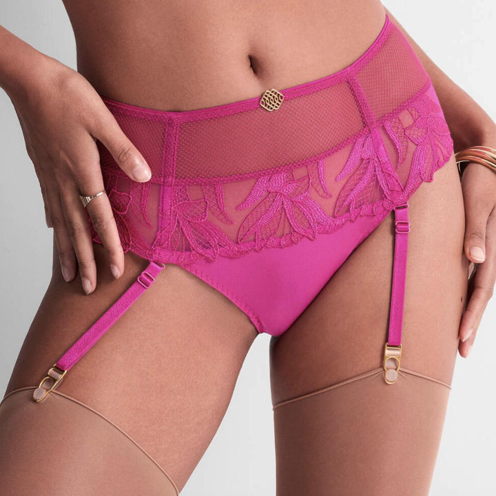 Aubade Sweet Euphoria Suspender Tanga in Passion Rose 6B29-Panties-Aubade Paris-Passion Rose-XSmall-Anna Bella Fine Lingerie, Reveal Your Most Gorgeous Self!