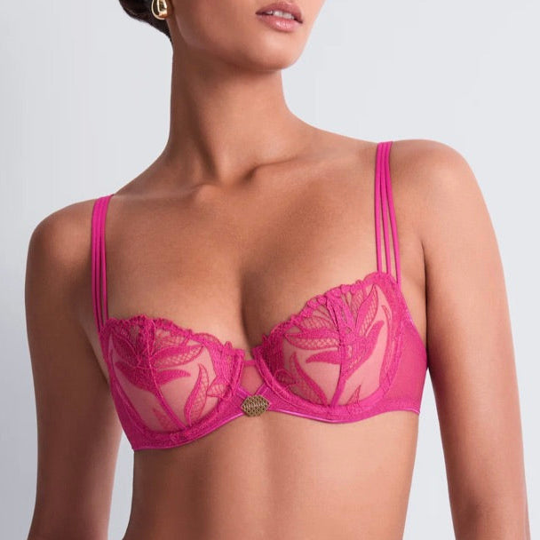 Aubade Sweet Euphoria UW Half Cup Bra in Passion Rose 6BF14-Bras-Aubade Paris-Passion Rose-32-B-Anna Bella Fine Lingerie, Reveal Your Most Gorgeous Self!