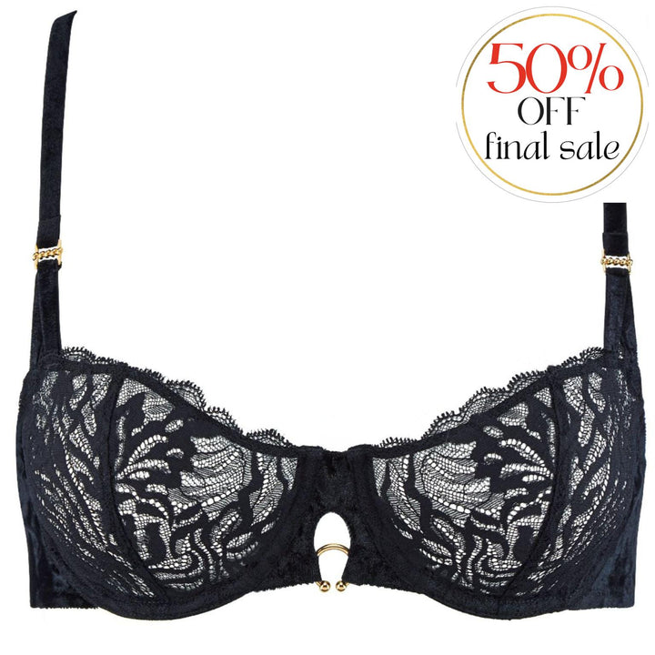 Aubade The Night Before Half Cup Bra 3IF14-Bras-Aubade Paris-Blackbird-30-E-Anna Bella Fine Lingerie, Reveal Your Most Gorgeous Self!