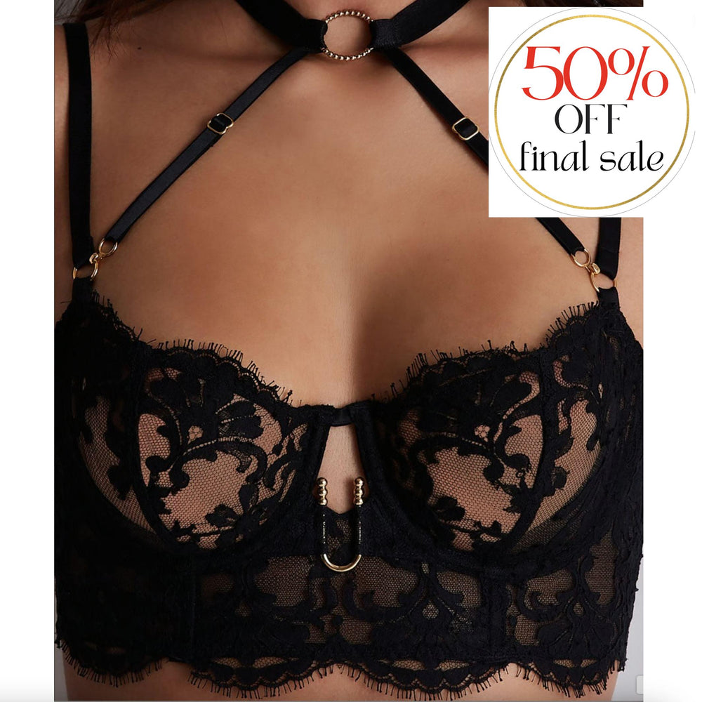 Aubade Under Your Spell Bustier Bra 3E36-Bras-Aubade Paris-Black-30-E-Anna Bella Fine Lingerie, Reveal Your Most Gorgeous Self!
