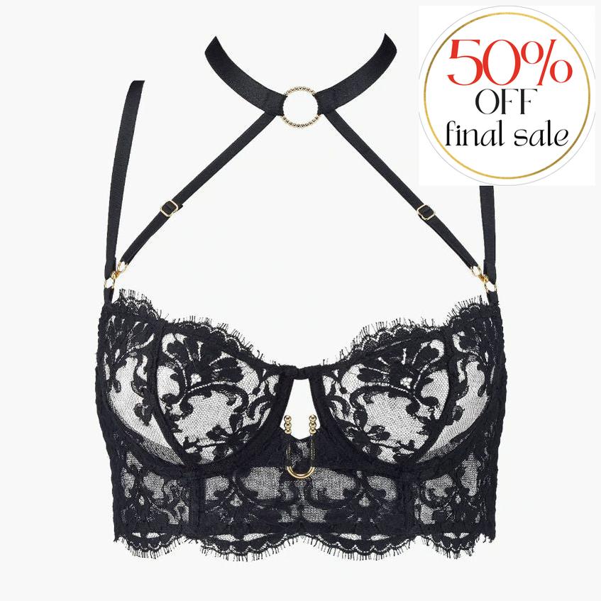 Aubade Under Your Spell Bustier Bra 3E36-Bras-Aubade Paris-Black-30-E-Anna Bella Fine Lingerie, Reveal Your Most Gorgeous Self!