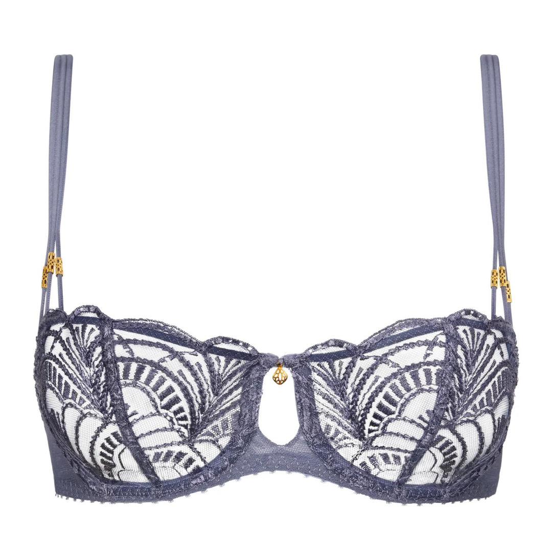 Aubade Vibes Half Cup Bra in Denim 2BF14-Bras-Aubade Paris-Denim-32-F-Anna Bella Fine Lingerie, Reveal Your Most Gorgeous Self!