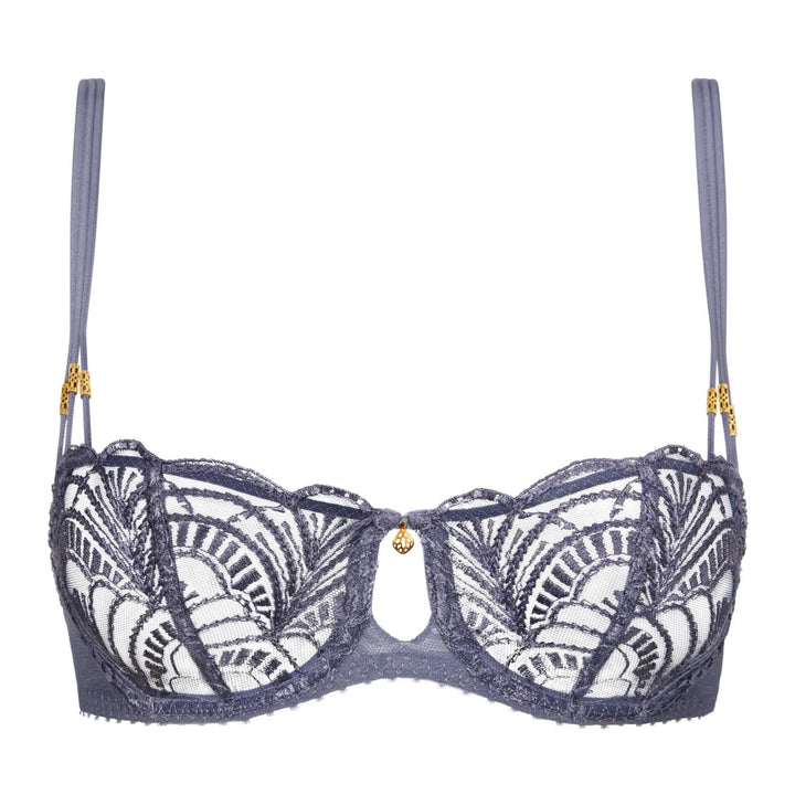 Aubade Vibes Half Cup Bra in Denim 2BF14-Bras-Aubade Paris-Denim-32-F-Anna Bella Fine Lingerie, Reveal Your Most Gorgeous Self!