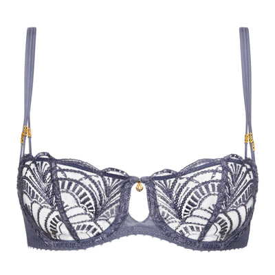 Aubade Vibes Half Cup Bra in Denim 2BF14-Anna Bella Fine Lingerie-Denim-32-F