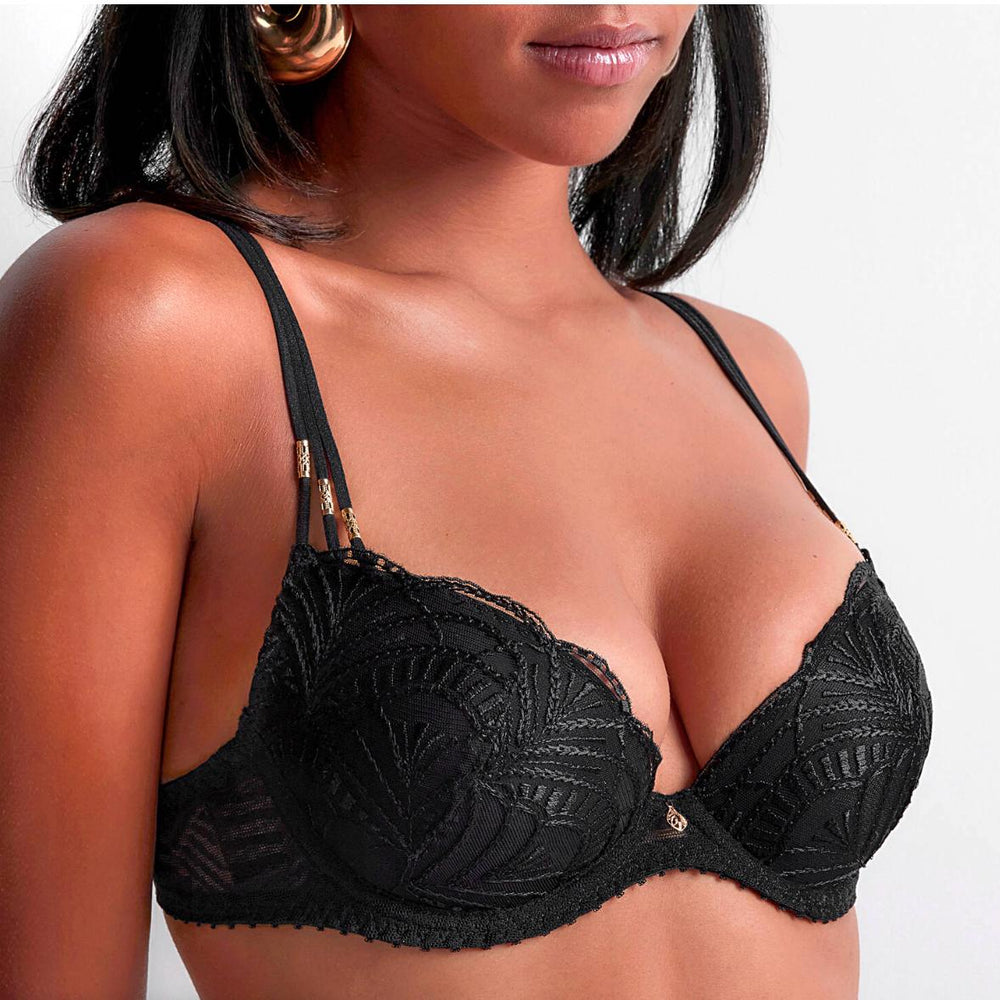 Aubade Vibes Push Up Bra 2BN08 in Black-Bras-Aubade Paris-Black-32-B-Anna Bella Fine Lingerie, Reveal Your Most Gorgeous Self!