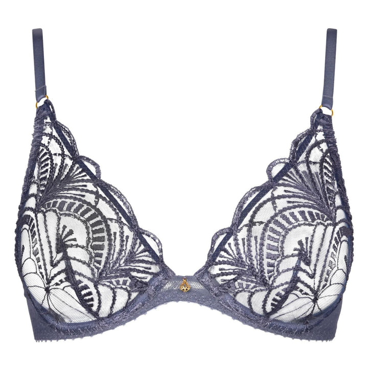 Aubade Vibes Triangle Bra in Denim 2BF12-Bras-Aubade Paris-Denim-32-F-Anna Bella Fine Lingerie, Reveal Your Most Gorgeous Self!