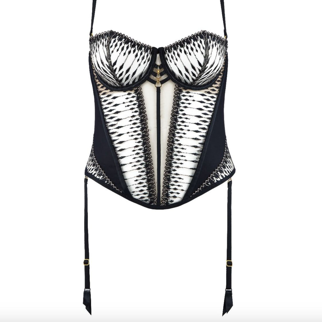 Aubade Voodoo Kiss Guepiere in Black 3D92-Corsets / Bustiers-Aubade Paris-Black-32-B-Anna Bella Fine Lingerie, Reveal Your Most Gorgeous Self!