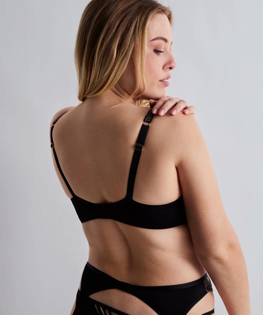 Aubade Voodoo Kiss Half Cup Bra in Black 3DF14-Bras-Aubade Paris-Black-30-D-Anna Bella Fine Lingerie, Reveal Your Most Gorgeous Self!