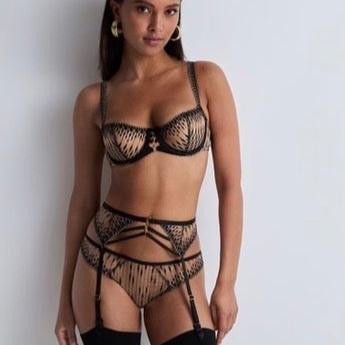 Aubade Voodoo Kiss Suspender Belt in Black 3D50-Anna Bella Fine Lingerie-Black-XSmall-