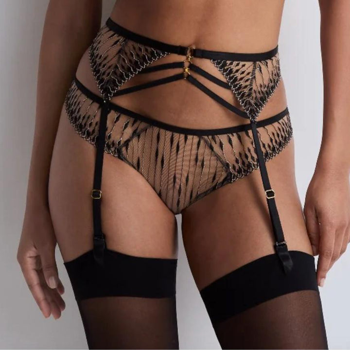 Aubade Voodoo Kiss Suspender Belt in Black 3D50-Garter Belt-Aubade Paris-Black-XSmall-Anna Bella Fine Lingerie, Reveal Your Most Gorgeous Self!