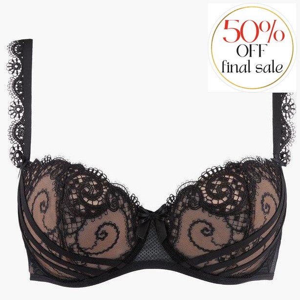 Aubade a La Folie Half Cup Bra QI14-6-Bras-Aubade Paris-Kohl-34-B-Anna Bella Fine Lingerie, Reveal Your Most Gorgeous Self!