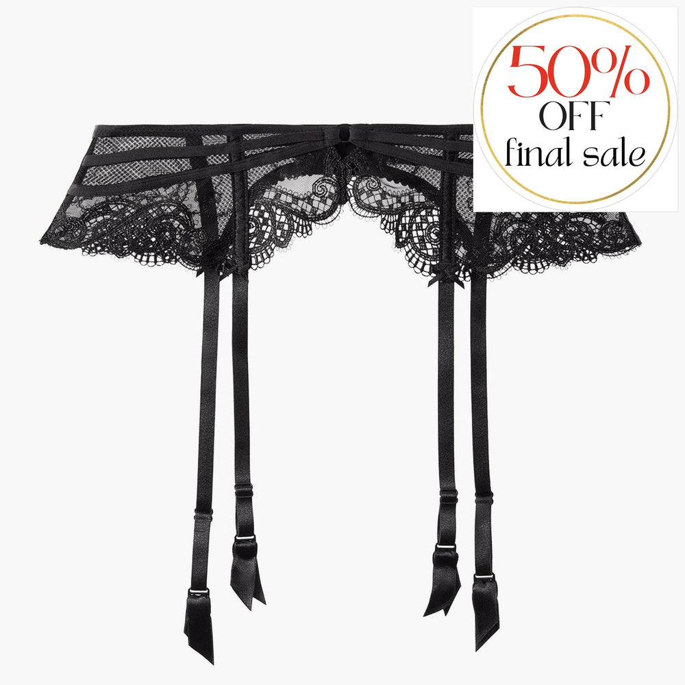 Aubade a La Folie Suspender Belt QI50-6-Garter Belt-Aubade Paris-Black-XSmall-Anna Bella Fine Lingerie, Reveal Your Most Gorgeous Self!