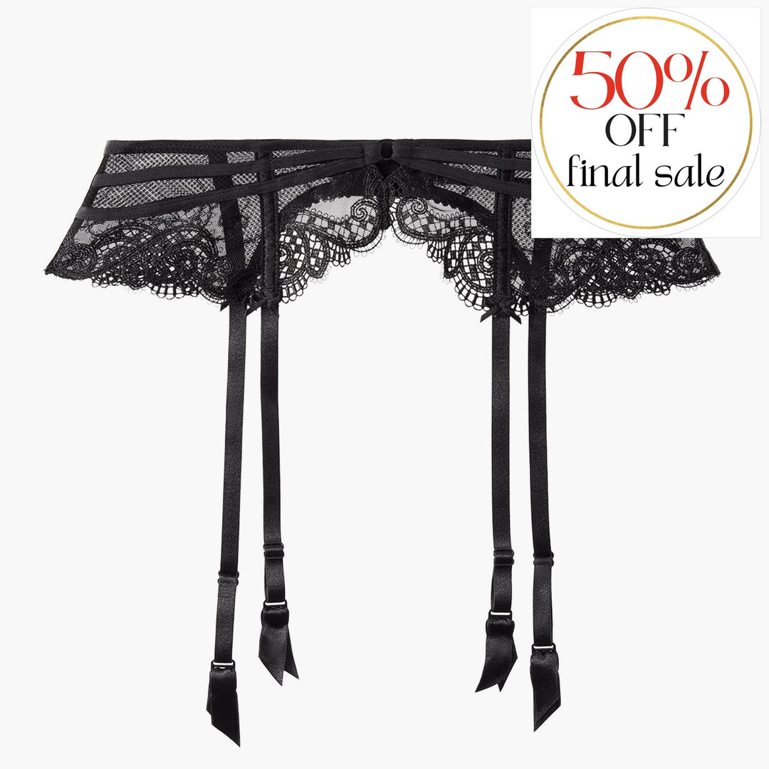 Aubade a La Folie Suspender Belt QI50-6-Garter Belt-Aubade Paris-Black-XSmall-Anna Bella Fine Lingerie, Reveal Your Most Gorgeous Self!