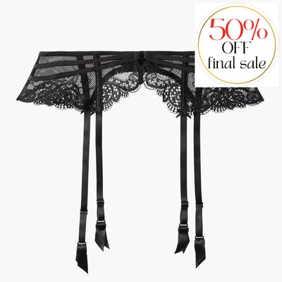 Aubade a La Folie Suspender Belt QI50-6-Anna Bella Fine Lingerie-Black-XSmall-