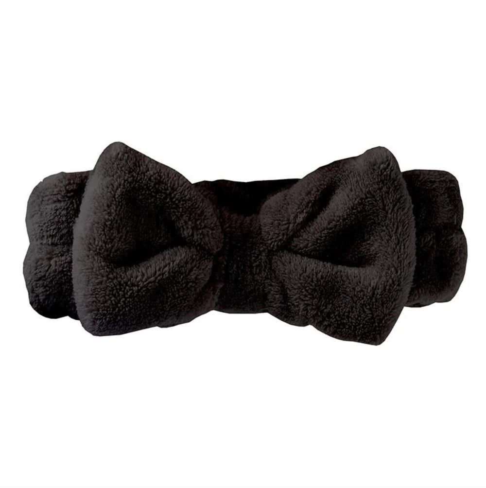 Bella Bow Headband in Black HB-BB-Bath & Beauty-Bella Sleep & Spa-Anna Bella Fine Lingerie, Reveal Your Most Gorgeous Self!