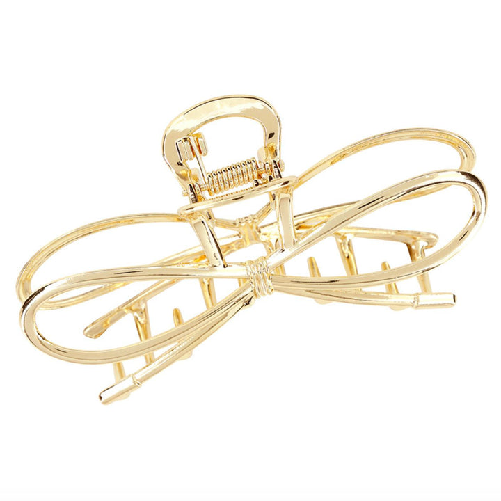 Bella Gold Bow Claw Clip R5456-Bath &amp; Beauty-Bella Sleep &amp; Spa-Anna Bella Fine Lingerie, Reveal Your Most Gorgeous Self!