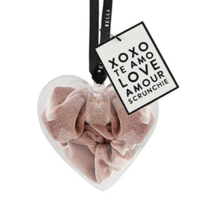 Bella Heart Ornament Scrunchi in Blush P7112-Anna Bella Fine Lingerie-