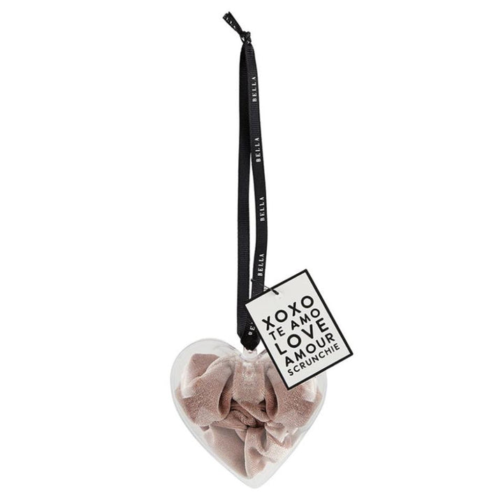 Bella Heart Ornament Scrunchi in Blush P7112-Bath &amp; Beauty-Bella Sleep &amp; Spa-Anna Bella Fine Lingerie, Reveal Your Most Gorgeous Self!