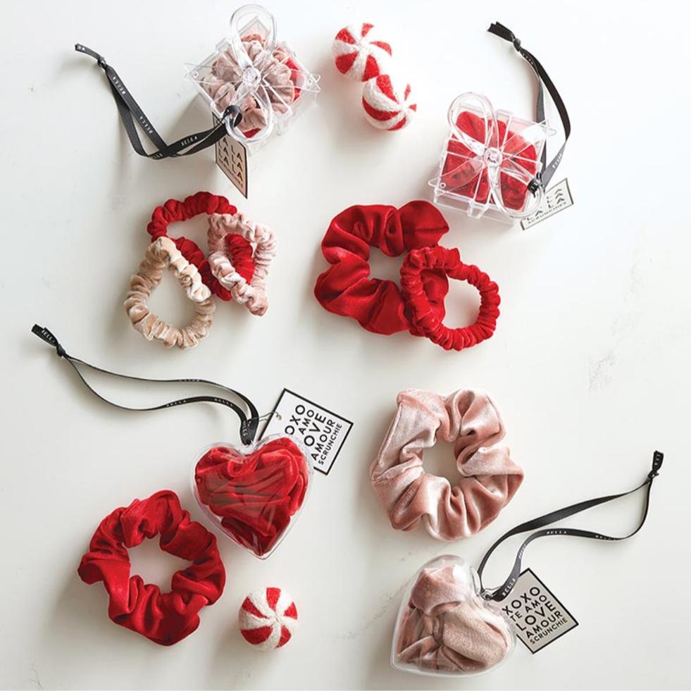 Bella Heart Ornament Scrunchi in Red P71111-Anna Bella Fine Lingerie-