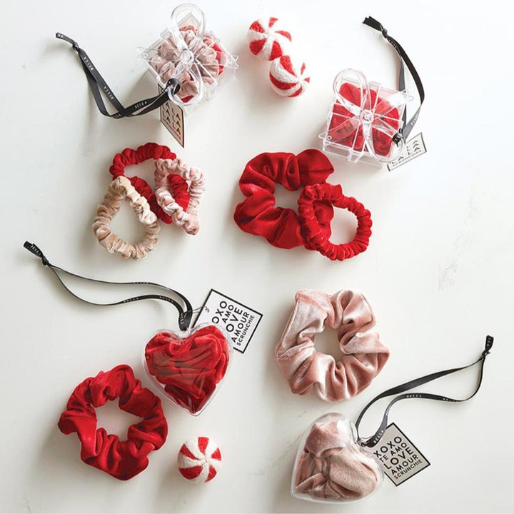 Bella Heart Ornament Scrunchi in Red P71111-Anna Bella Fine Lingerie-