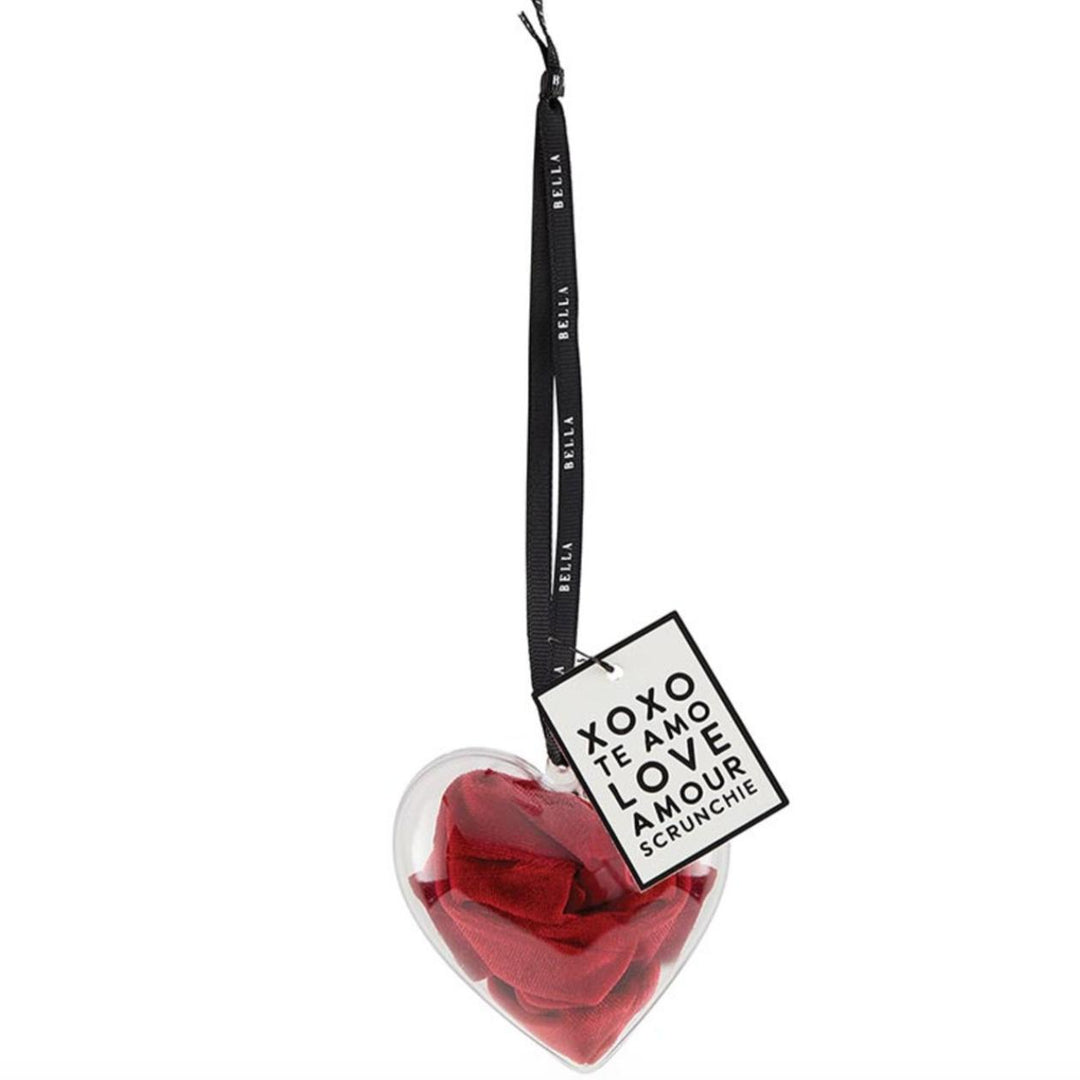 Bella Heart Ornament Scrunchi in Red P71111-Anna Bella Fine Lingerie-