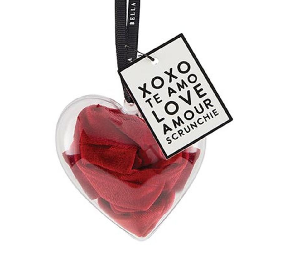 Bella Heart Ornament Scrunchi in Red P71111-Anna Bella Fine Lingerie-