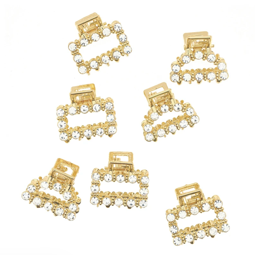 Bella Mini Claw Clips with Rhinestones (Set of 7)-Bath & Beauty-Bella Sleep & Spa-Anna Bella Fine Lingerie, Reveal Your Most Gorgeous Self!