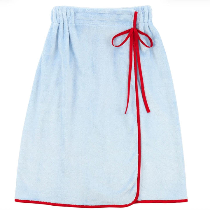 Bella Spa Wrap Droopy Bow in Blue and Red T1997-Bath &amp; Beauty-Bella Sleep &amp; Spa-Anna Bella Fine Lingerie, Reveal Your Most Gorgeous Self!