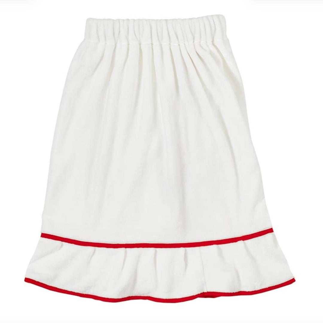 Bella Spa Wrap in White with Red Trim P6859-Bath &amp; Beauty-Bella Sleep &amp; Spa-Anna Bella Fine Lingerie, Reveal Your Most Gorgeous Self!