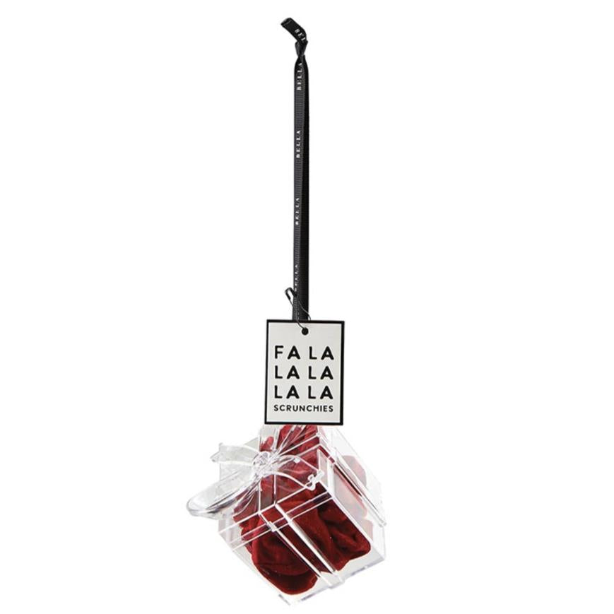 Bella Velvet Present Ornament Scrunchi in Red P6902-Anna Bella Fine Lingerie-