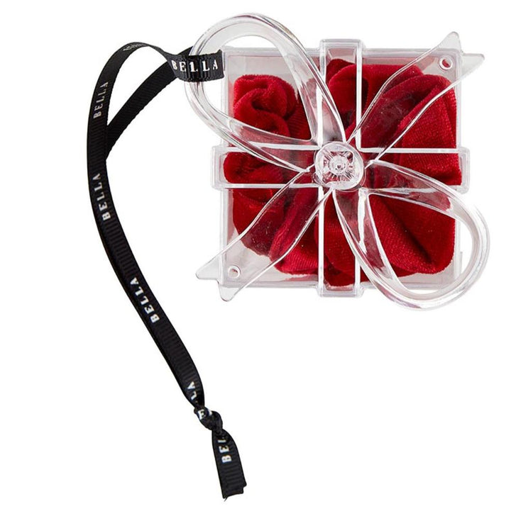 Bella Velvet Present Ornament Scrunchi in Red P6902-Bath &amp; Beauty-Bella Sleep &amp; Spa-Anna Bella Fine Lingerie, Reveal Your Most Gorgeous Self!