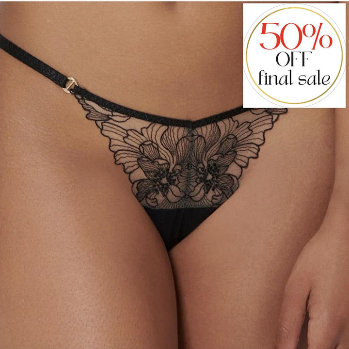 Bluebella Althea Thong in Black 42264-Anna Bella Fine Lingerie-Black/Sheer-2XSmall-