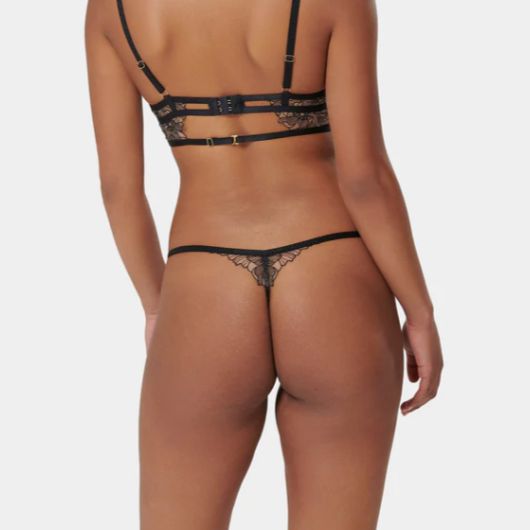 Bluebella Althea Thong in Black 42264-Anna Bella Fine Lingerie-Black/Sheer-2XSmall-