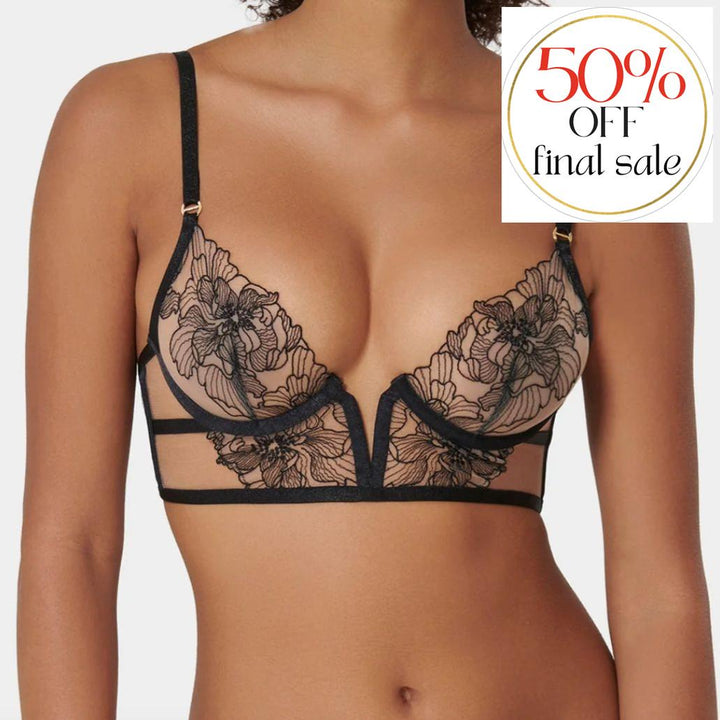 Bluebella Althea Wired Bustier in Black 42263-Bras-Bluebella-Black/Sheer-34-A-Anna Bella Fine Lingerie, Reveal Your Most Gorgeous Self!