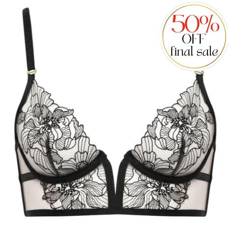 Bluebella Althea Wired Bustier in Black 42263-Bras-Bluebella-Black/Sheer-34-A-Anna Bella Fine Lingerie, Reveal Your Most Gorgeous Self!