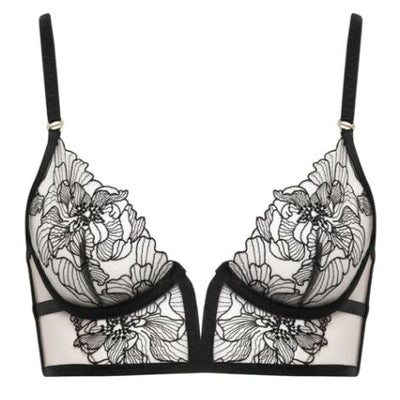 Bluebella Althea Wired Bustier in Black 42263-Bras-Bluebella-Black/Sheer-34-A-Anna Bella Fine Lingerie, Reveal Your Most Gorgeous Self!