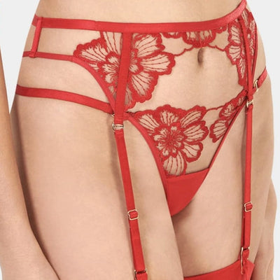 Bluebella Catalina High Suspender Tomato Red 42172-Garter Belt-Bluebella-Tomato Red-XSmall-Anna Bella Fine Lingerie, Reveal Your Most Gorgeous Self!