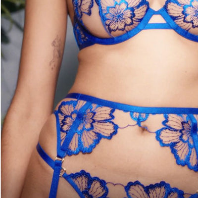 Bluebella Catalina Thigh Suspender In Egyptian Blue 42213-Garter Belt-Bluebella-Egyptian Blue-XSmall-Anna Bella Fine Lingerie, Reveal Your Most Gorgeous Self!
