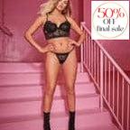 Bluebella Eleanora Thong 41976-Panties-Bluebella-Black-XSmall-Anna Bella Fine Lingerie, Reveal Your Most Gorgeous Self!