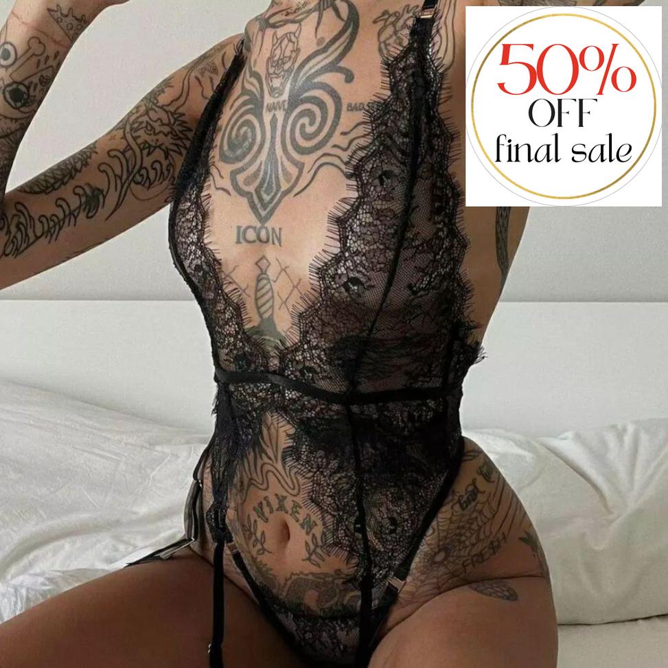 Bluebella Grace Soft Basque in Black 41705-Anna Bella Fine Lingerie-Black-XSmall-